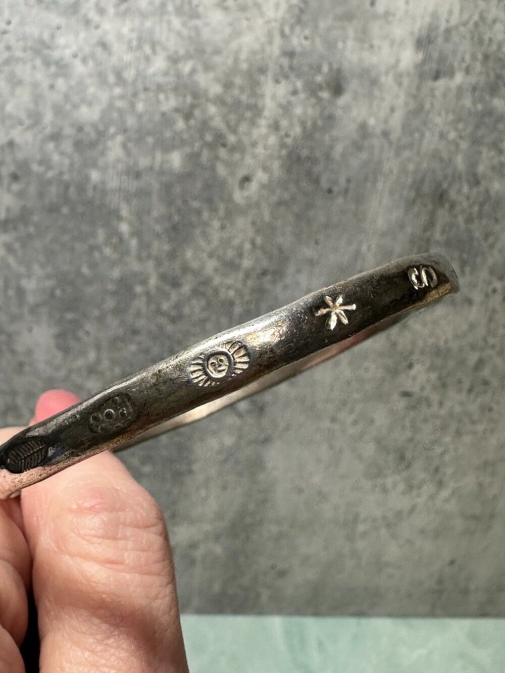 Vintage Taxo Sterling Silver .925 Bangle Bracelet Embellished Stamped